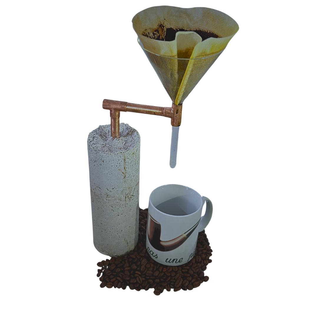 Cafetière artisanale en béton recyclé - Cabéro - Design éco-responsable et durable
